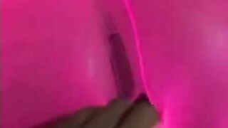 Ebony thick and curvy stepmom fucks stepson in her pink tight leggings p1