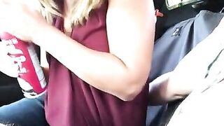 RISKY ROADSIDE Blowjob and Handjob with a HOT MILF! - 2 image