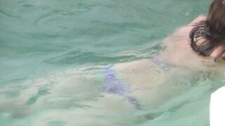 First time my Latin wife cuckolds me on the beach with the hotel owner, she loves the cock