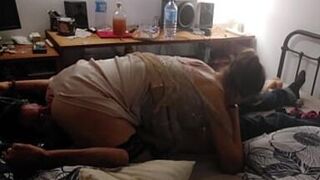 Sexy O2, 1008 - French Amateur, DoggyStyle Fuck, Satin Lingerie, Clothed Sex, Blowjob, Ass to Mouth