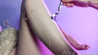 Shaving my stepmother's legs and pussy close-up before a hard fuck ( Part 1 ) - 3 image