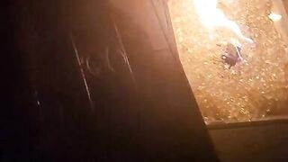 Oiled up Cougar MILF attacks cub outdoors by the firepit