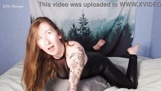Curvy MILF Redhead Pillow Humps in Latex Until She Orgasms Ellie Rowyn - 9 image