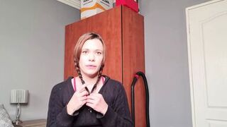 Solo girl taking dirty to her BF old boss dildo fucking