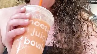 Lovense Lush Control While I Drink a Smoothie in the Mall and Cumming Hard in PUBLIC! Almost caught!
