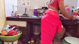 Indian Glory hole stepmom enjoy his first glory hole with stepson in the kitchen