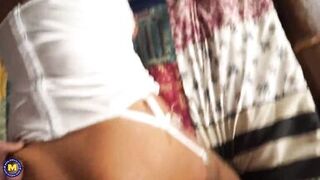 GILFs in porn - 4 busty grannies suck and fuck lucky boys