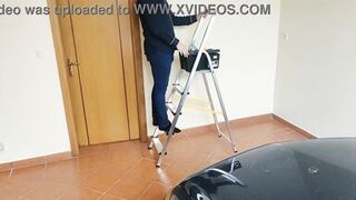 Electrician fucks someones wife next to her husband