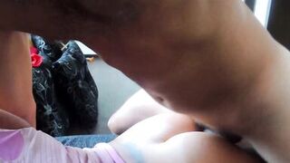 Deep anal creampie on a bar stool - 5 image