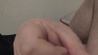 Chubby Wife with Hairy Pussy gives nice long POV handjob with slow motion nice cumshot ending