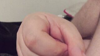 Chubby Wife with Hairy Pussy gives nice long POV handjob with slow motion nice cumshot ending