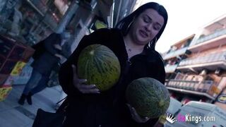 SUPER-BUSTY Sandra is back! She wants to enjoy outdoors fun and to get dicked