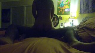 Sexy MILF mom rough rides big black dick