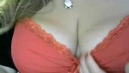 Milf shows off her incredible large boobs and round a-hole